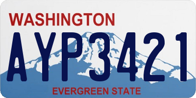 WA license plate AYP3421