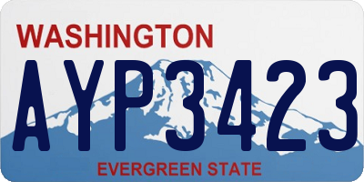 WA license plate AYP3423