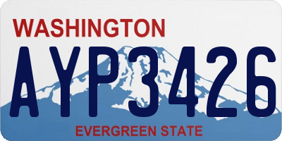 WA license plate AYP3426