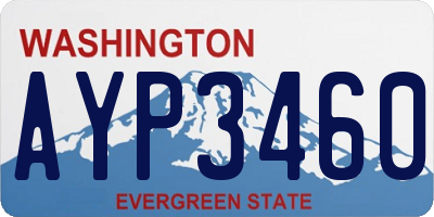 WA license plate AYP3460