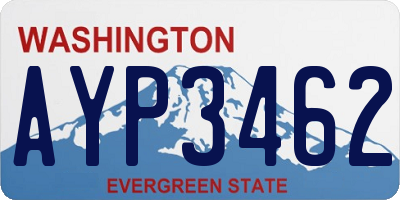 WA license plate AYP3462