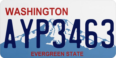 WA license plate AYP3463