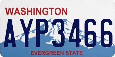 WA license plate AYP3466