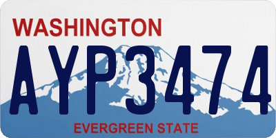WA license plate AYP3474