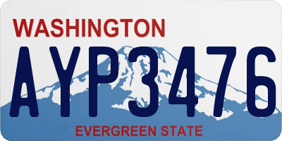 WA license plate AYP3476