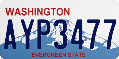 WA license plate AYP3477