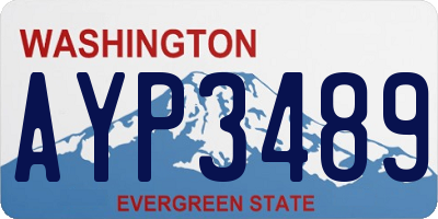 WA license plate AYP3489