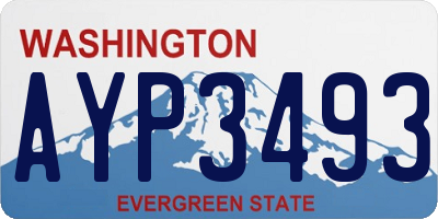 WA license plate AYP3493