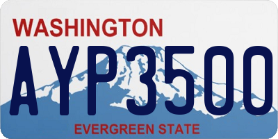 WA license plate AYP3500