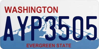 WA license plate AYP3505