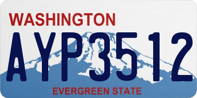 WA license plate AYP3512