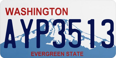 WA license plate AYP3513