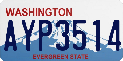WA license plate AYP3514