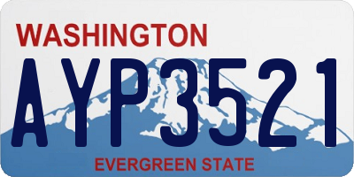 WA license plate AYP3521