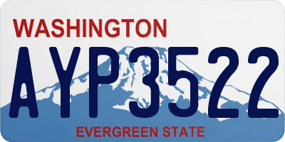 WA license plate AYP3522