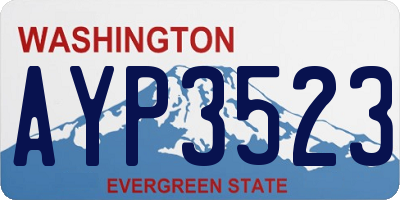 WA license plate AYP3523
