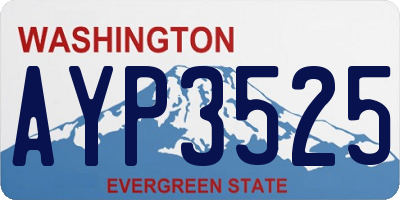 WA license plate AYP3525