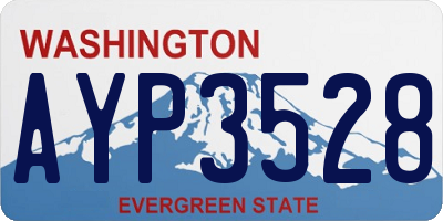 WA license plate AYP3528