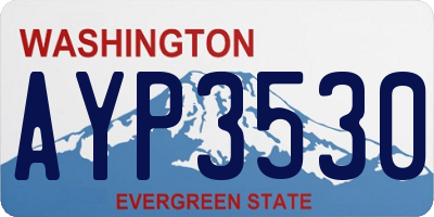 WA license plate AYP3530