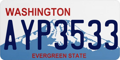 WA license plate AYP3533