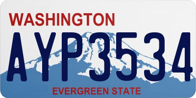 WA license plate AYP3534