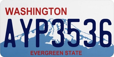 WA license plate AYP3536