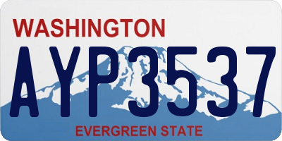 WA license plate AYP3537