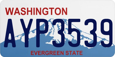 WA license plate AYP3539