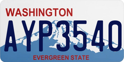 WA license plate AYP3540