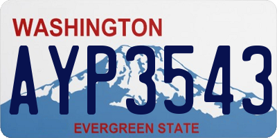 WA license plate AYP3543