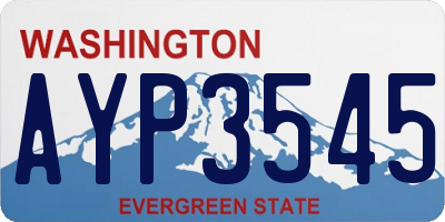 WA license plate AYP3545