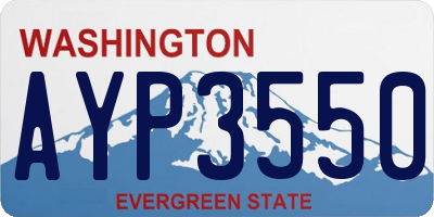 WA license plate AYP3550