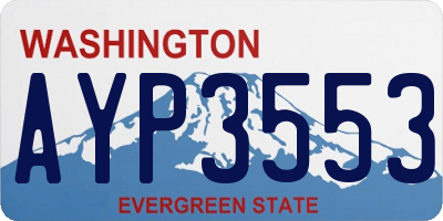 WA license plate AYP3553