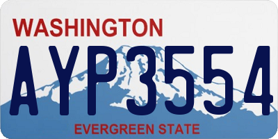 WA license plate AYP3554