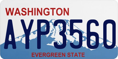 WA license plate AYP3560