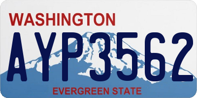 WA license plate AYP3562
