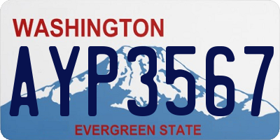 WA license plate AYP3567