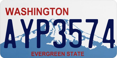 WA license plate AYP3574