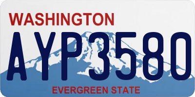 WA license plate AYP3580