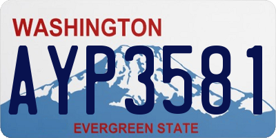 WA license plate AYP3581