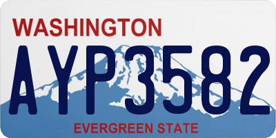 WA license plate AYP3582