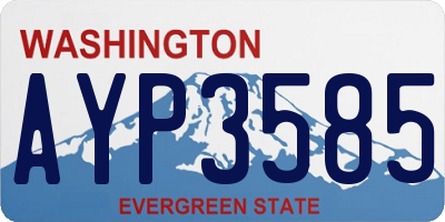 WA license plate AYP3585