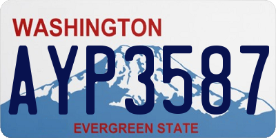 WA license plate AYP3587