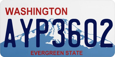 WA license plate AYP3602