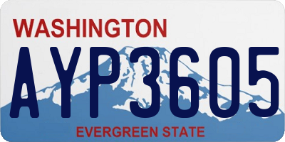 WA license plate AYP3605