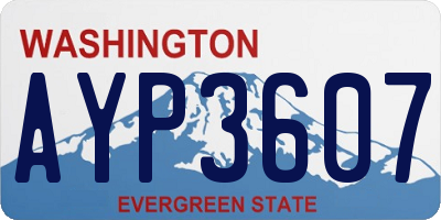 WA license plate AYP3607