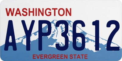 WA license plate AYP3612