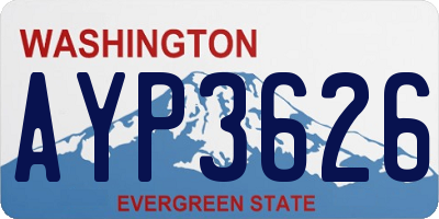 WA license plate AYP3626