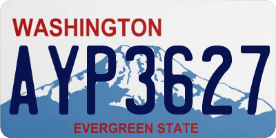 WA license plate AYP3627