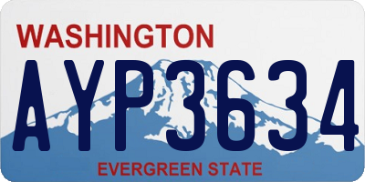 WA license plate AYP3634